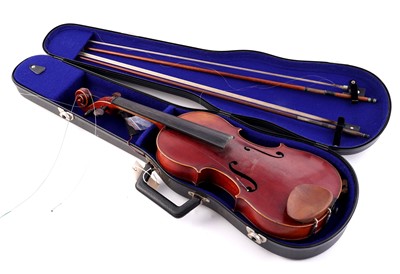 Lot 49 - A Compagnon violin; and a Chinese Lark violin