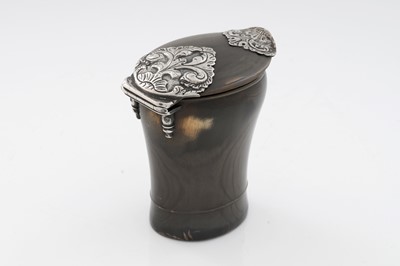 Lot 327 - A rare George II Scottish silver mounted snuff mull
