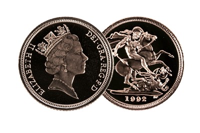 Lot 257 - Queen Elizabeth II gold proof half-sovereign, 1992
