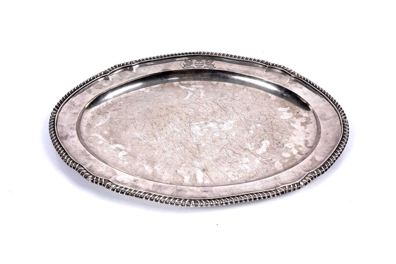 Lot 447 - Paul Storr: a George IV silver meat dish