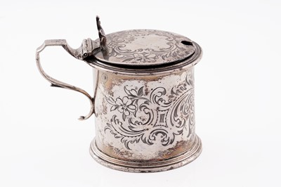 Lot 183 - A Victorian engraved silver mustard pot