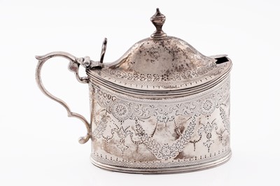 Lot 185 - A Victorian engraved silver mustard pot