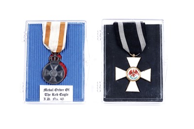 Lot 342 - First World War period Prussian Order of the Red Eagle cross and medal