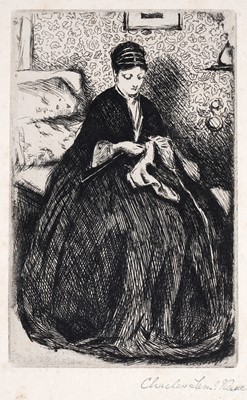 Lot 592 - Charles Keene - Portrait of Mrs Heseltine | etching
