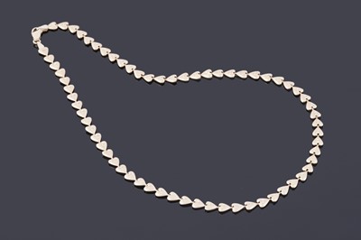 Lot 129 - A 14ct gold love heart pattern necklace