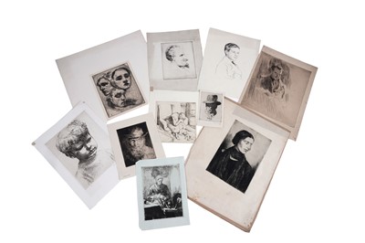 Lot 605 - Ten early 20th Century portrait and figural etchings by various artists