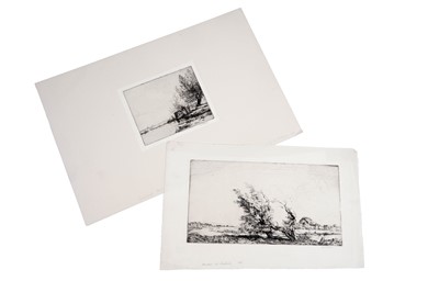 Lot 573 - William Palmer Robins – Two landscape studies | etching