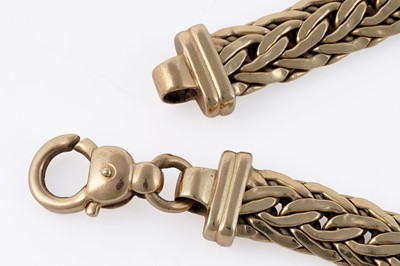 Lot 63 - An 18ct gold plaited bracelet