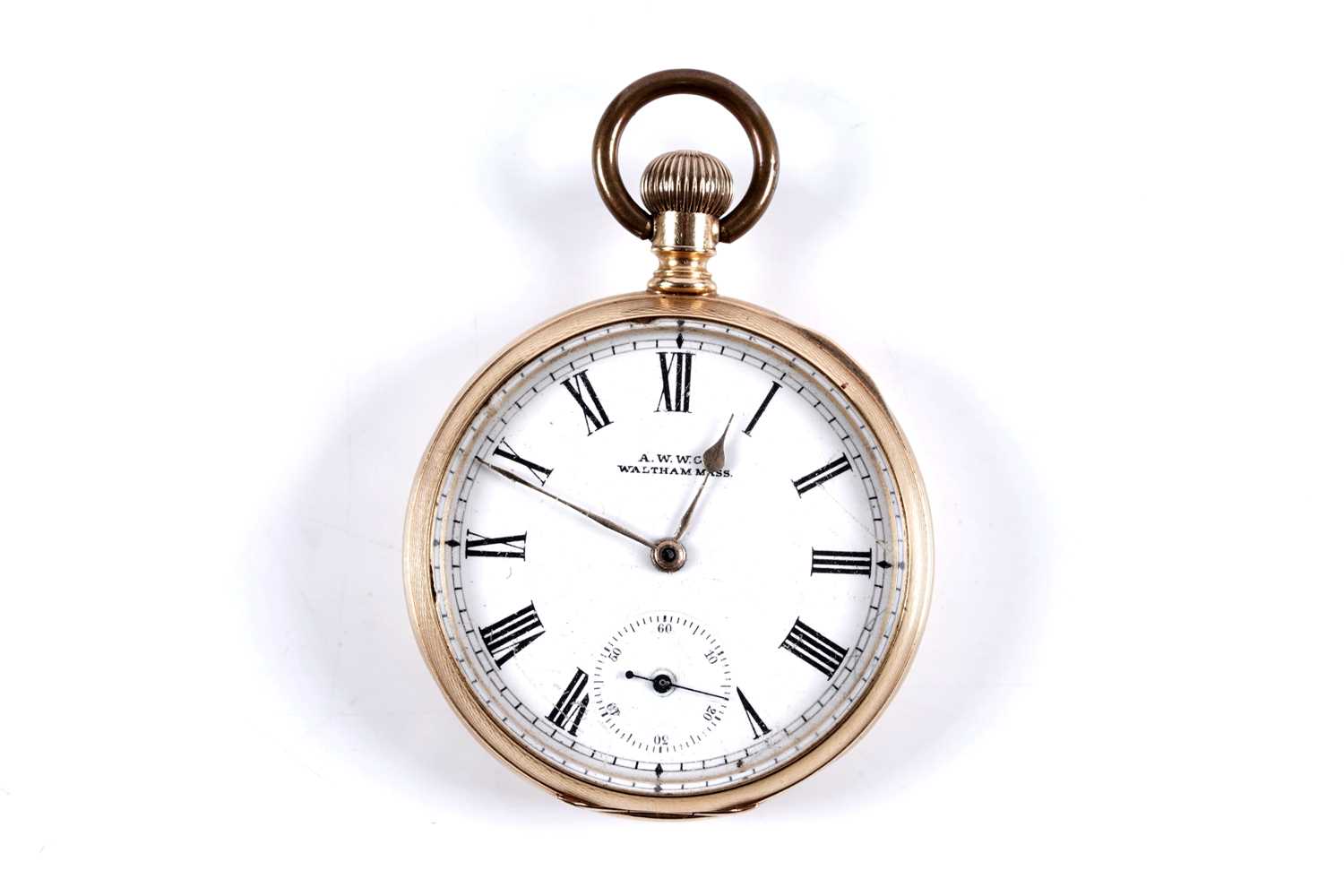 Lot 801 - American Watch Co., Waltham Massachusetts: an 18ct yellow gold cased open faced pocket watch