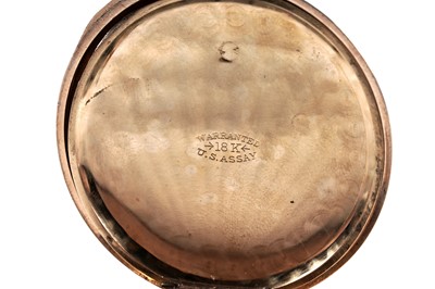 Lot 801 - American Watch Co., Waltham Massachusetts: an 18ct yellow gold cased open faced pocket watch