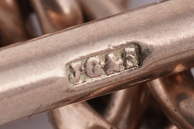 Lot 68 - A 9ct rose gold double "Albert" curb-link watch chain