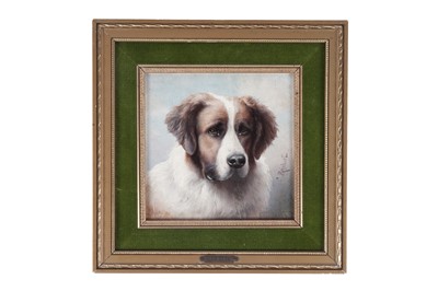 Lot 263 - Carl Reichert - A Saint Bernard dog | oil