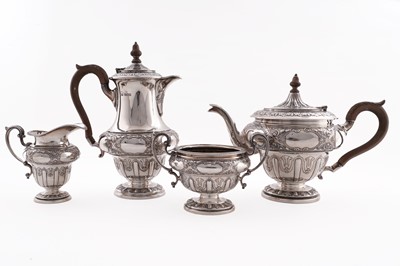 Lot 227 - A George V silver four-piece tea service