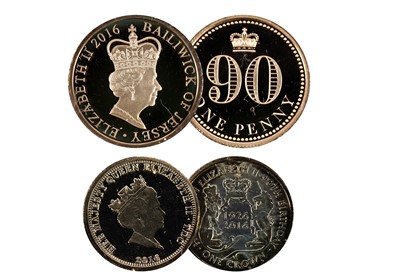 Lot 318 - Queen Elizabeth II gold proof penny; and another gold coin