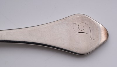 Lot 562 - A rare Queen Anne Scottish provincial silver wavy-end or dognose spoon