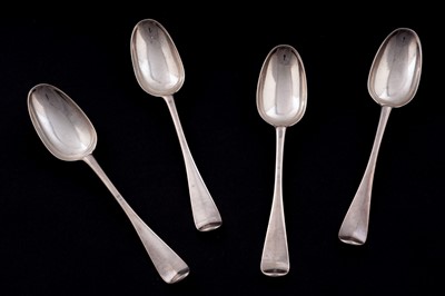 Lot 623 - A set of four George II Scottish silver tablespoons