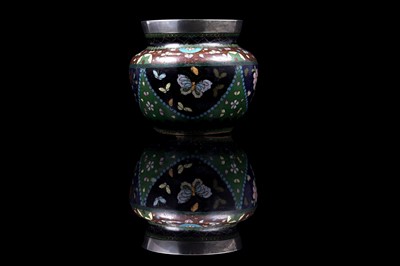 Lot 227 - An Edwardian silver mounted cloisonné-enamelled vase