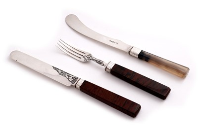 Lot 273 - A Victorian silver dessert knife and matching fork; together with a Victorian silver dessert knife