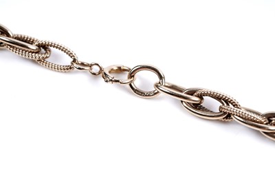Lot 864 - A 9ct gold fancy-link necklace