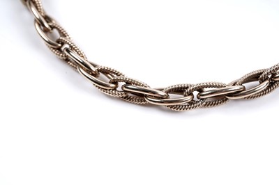 Lot 864 - A 9ct gold fancy-link necklace