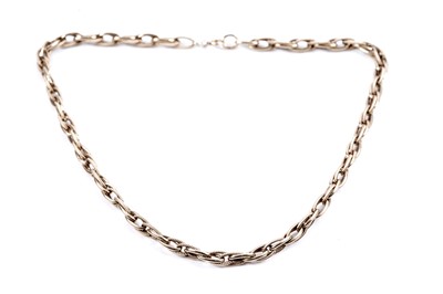 Lot 864 - A 9ct gold fancy-link necklace