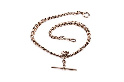 Lot 216 - A 9ct yellow gold watch chain