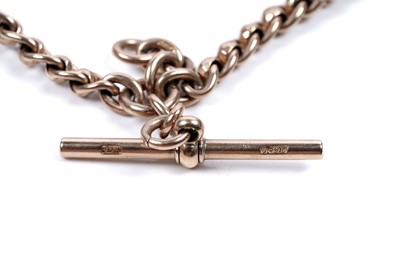 Lot 216 - A 9ct yellow gold watch chain