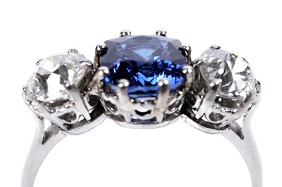 Lot 947 - A Burmese sapphire and diamond ring