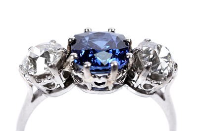 Lot 947 - A Burmese sapphire and diamond ring