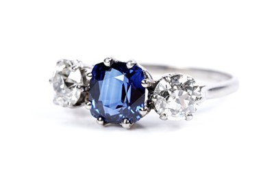 Lot 947 - A Burmese sapphire and diamond ring