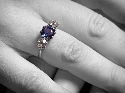 Lot 947 - A Burmese sapphire and diamond ring