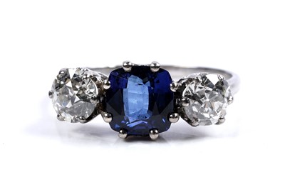 Lot 947 - A Burmese sapphire and diamond ring