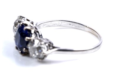 Lot 947 - A Burmese sapphire and diamond ring