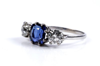 Lot 947 - A Burmese sapphire and diamond ring