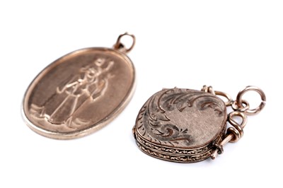 Lot 163 - A 9ct yellow gold St Christopher medal; and a locket