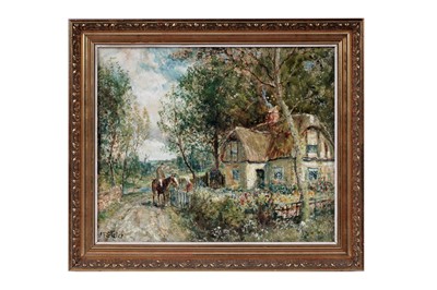 Lot 171 - John Falconar Slater - Thatched cottage | oil