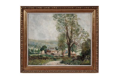 Lot 172 - John Falconar Slater - View of a farm from above | oil