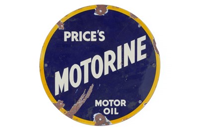 Lot 615 - A ‘Prices Motorine Motor Oil’ circular enamel sign