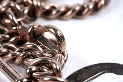 Lot 117 - A 9ct gold "Albert" curb-link watch chain
