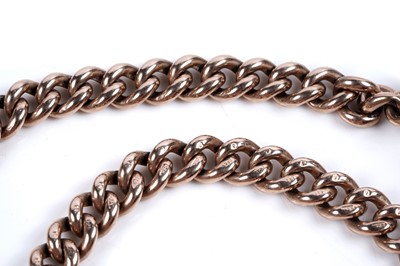 Lot 117 - A 9ct gold "Albert" curb-link watch chain