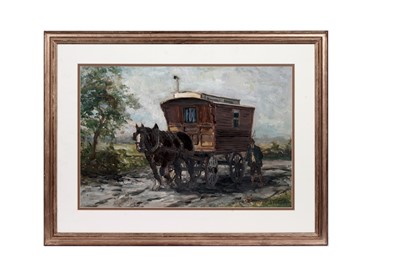 Lot 327 - John Falconar Slater - A Horsedrawn Caravan | oil