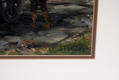 Lot 327 - John Falconar Slater - A Horsedrawn Caravan | oil