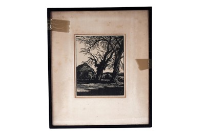 Lot 583 - William Palmer Robins - Moving hay by the barrow | woodcut