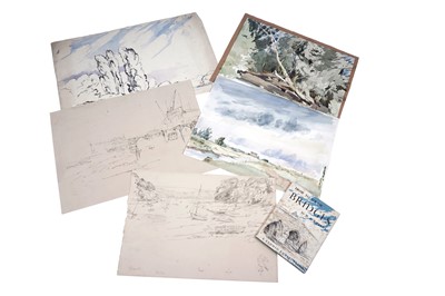 Lot 587 - William Palmer Robins - Five en plein air landscape studies | pencil and watercolour