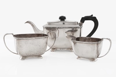 Lot 36 - A George V silver three-piece tea set