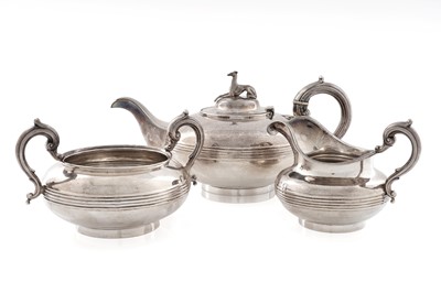 Lot 195 - An early Victorian silver three-piece tea set