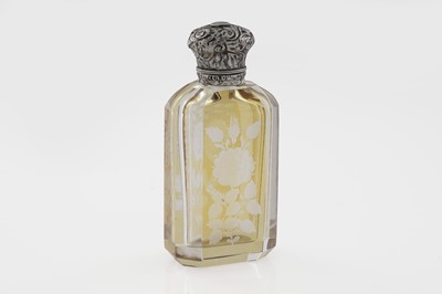 Lot 603 - A Victorian silver mounted cut glass scent bottle