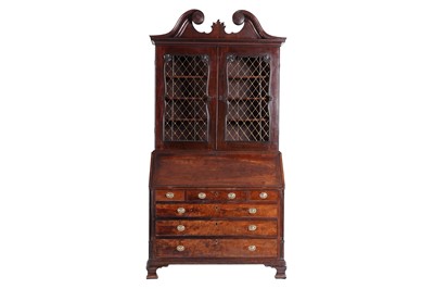 Lot 598 - A substantial George II mahogany bureau bookcase