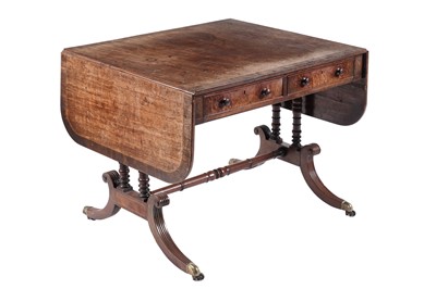 Lot 12 - A Regency inlaid mahogany and walnut banded sofa table