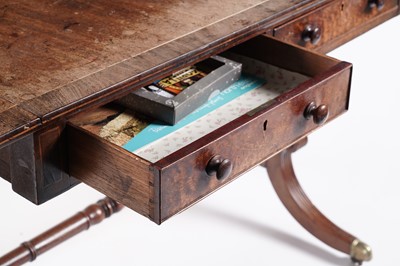 Lot 12 - A Regency inlaid mahogany and walnut banded sofa table